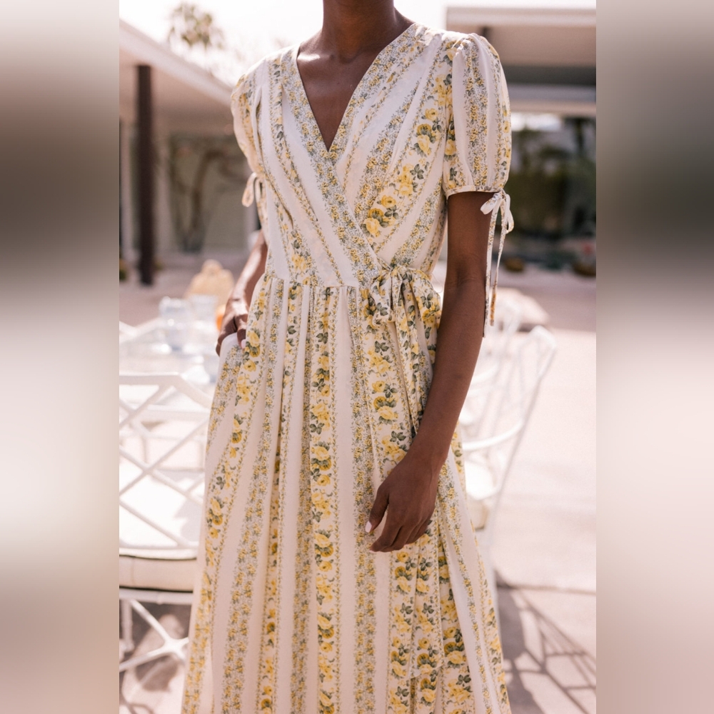Gal Meets Glam Yellow Imogene Wrap Dress